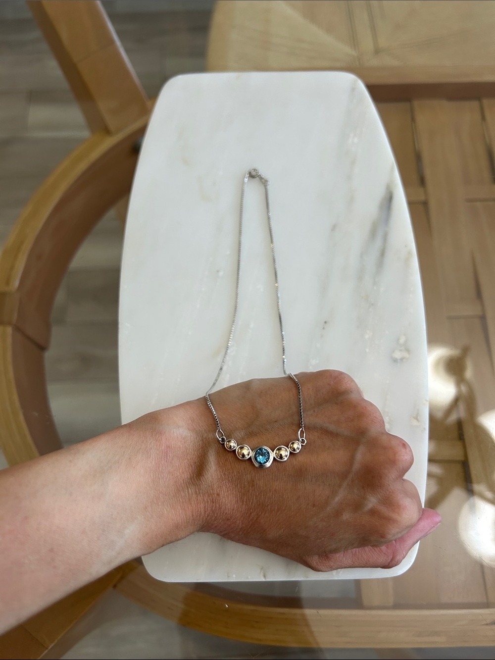 925 Sterling Silver Blue Necklace